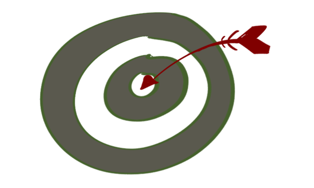 Improve Your Focus With 6 Actionable Steps - Sketch of a arrow at centre of bullseye